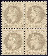 ** No 27II, Gris, Bloc De Quatre (deux Ex *), Très Frais Et Centré. - TB - 1863-1870 Napoléon III Con Laureles