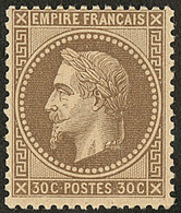 * Fond Ligné. No 30e, Brun. - TB. - R - 1863-1870 Napoleon III With Laurels