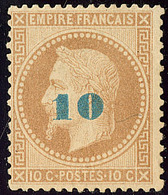 * Non émis. Surcharge Bleu Pâle. No 34a. - TB. - R - 1863-1870 Napoléon III Con Laureles