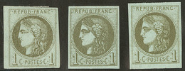 * Nos 39I, 39IIIj, 39IIIl, Très Frais. - TB - 1870 Bordeaux Printing
