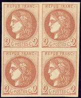 ** No 40II, Brun-rouge, Bloc De Quatre, Très Frais. - TB - 1870 Bordeaux Printing
