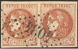 No 40II, Paire Horizontale Obl Gc 4034. - TB - 1870 Bordeaux Printing