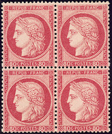 * No 57, Rose, Bloc De Quatre, Très Frais. - TB - 1871-1875 Cérès