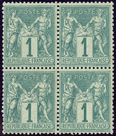 ** No 61 Bloc De Quatre, Très Frais. - TB - 1876-1878 Sage (Type I)