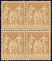 ** No 80, Bloc De Quatre, Très Frais Et Centré. - TB - 1876-1878 Sage (Type I)