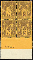 ** No 99, Bloc De Quatre Bdf, Très Frais Et Centré. - TB - 1876-1878 Sage (Type I)