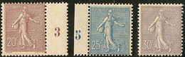 ** Nos 131 Bdf Mill. 3, 132 Bdf Mill. 5, 133. - TB - Autres & Non Classés