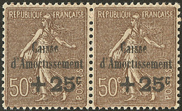 ** Caisse D'amortissement. Sans Point Sur Le "i" D'Amortissement. No 267a En Paire Horizontale Avec Normal. - TB - 1927-31 Caisse D'Amortissement