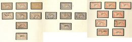 * Collection. Merson. 1900-1927 (Poste, Préos, Cours D'instruction), Des Doubles Et Multiples Dont Oblitérations Et Nuan - 1900-27 Merson