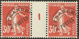 * Préoblitérés. No 43 (Yv. 58), Paire Horizontale Mill. 1. - TB - Millésimes