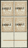 ** ANNULE. No 25, Bloc De Quatre Bdf. - TB - Cours D'Instruction