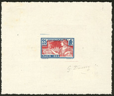 (*) EPREUVES DE LUXE. Jeux Olympiques 1924. No 184, épreuve D'artiste En Bleu Et Rouge, Signée "G. Daussy". - TB - Epreuves De Luxe