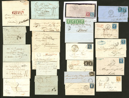 LETTRE 1780-1898, Environ 200 Enveloppes, MP, Cachets, Obl Et Affts Divers Dont Une Boule De Moulins, Tous états - Collections