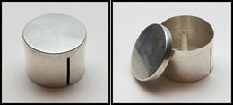 Distributeur De Roulettes, "Schofield", En Argent, Poinçons, Diam. 43mm, H. 33mm. - TB - Cajas Para Sellos