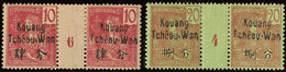 * KOUANG-TCHEOU. Nos 5 Paire Horizontale Mill. 6, 7 Paire Horizontale Mill. 4. - TB - Other & Unclassified