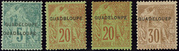 * Variétés. Nos 17b, 20aB, 20aC (am.), 22aD. - TB - Autres & Non Classés