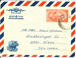 India Aerogramme Sent To Denmark 29-10-1971 - Aérogrammes