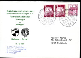 Bund PU115 D2/008 Privat-Umschlag WAPPEN BALINGEN + ROYAN Wildberg 1983 - Enveloppes Privées - Oblitérées