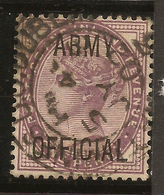 GB 1896 1d QV ARMY OFFICIAL SG O43 U #ALG36 - Officials