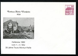 Bund PU115 D2/026 Privat-Umschlag RATHAUS HALLE WESTFALEN 1980 - Enveloppes Privées - Neuves