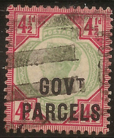 GB 1891 4 1/2d QV GOVT PARCELS SG O71 U #ALG56 - Service