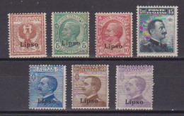 COLONIE ITALIANE  LIPSO  1912  SOPRASTAMPATI   SASS. 1-7 MLH XF - Egée (Lipso)