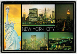 NEW  YORK  CITY   AT       NIGHT            2 SCAN     (VIAGGIATA) - Viste Panoramiche, Panorama