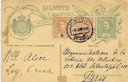 1909- C P E P 10 Reis + 5 Reis X 2    Pour Paris - Covers & Documents