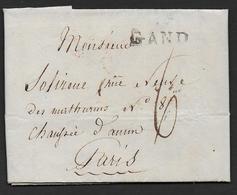 Marque GAND Sur Lettre De 1816 Pour Paris - 1815-1830 (Periodo Holandes)