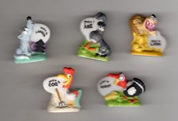 SERIE 5 Fèves Mâtes GAGES A GOGO - HEP 2013 -  Imite L'âne, Le Lion, Le Coq, Le Dindon, Le Loup - Animals