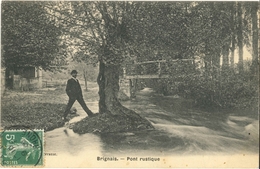 Cpa BRIGNAIS 69 - 1908 - Pont Rustique (animée, Gros Plan) - Edit. Imberdis Terrasse - Brignais