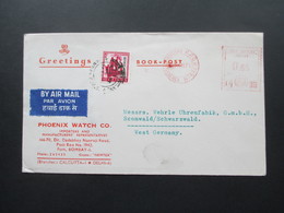 Indien 1971 Roter Freistempel Bombay GPO Phoenix Watch Co. Book Post. - Storia Postale