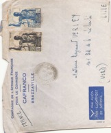 AEF ENVELOPPE DE 1949 DE BRAZZAVILLE POUR LILLE COMPAGNIE DE L AFRIQUE FRANCAISE POUR LE COMMERCE CAFRANCO - Covers & Documents