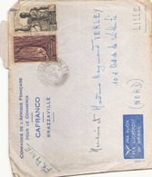 AEF ENVELOPPE DE 1948 DE BRAZZAVILLE POUR LILLE COMPAGNIE DE L AFRIQUE FRANCAISE POUR LE COMMERCE CAFRANCO - Covers & Documents