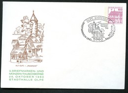 Bund PU115 D2/054 Privat-Umschlag HEXENTURM OLPE Sost. 1980 - Enveloppes Privées - Oblitérées