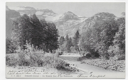 (RECTO / VERSO) ORMONTS DESSUS EN 1905 - LA GRANDE EAU ET LES DIABLERETS  - BEAU CACHET ET TIMBRE SUISSE - CPA VOYAGEE - Ormont-Dessus 