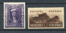 227 SUD AFRIQUE 1940/43 - Yvert 132/33 - Marin Blinde Tank Char - Neuf **(MNH) Sans Trace De Charniere - Unused Stamps
