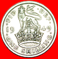 √ ENGLISH CREST: UNITED KINGDOM ★ 1 SHILLING 1949 GEORGE VI (1936-1952)! LOW START ★ NO RESERVE! - I. 1 Shilling