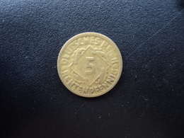ALLEMAGNE : 5 RENTENPFENNIG  1924 D   KM 32   TTB - 5 Renten- & 5 Reichspfennig