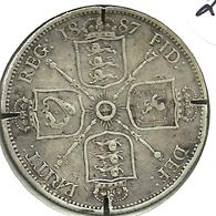 GREAT BRITAIN 1 FLORIN SHIELDS FRONT QV HEAD BACK 1887 AG SILVER KM? READ DESCRIPTION CAREFULLY !!! - Otros & Sin Clasificación