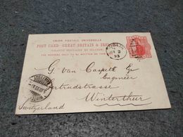 IRELAND STATIONERY CARD DUBLIN TO WINTERTHUR 1893 - Enteros Postales