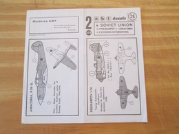 DEC514 :  Pour Collectionneurs Avertis : NOTICE De Décals MARQUE ABT Années 60/70 : N°28 AVIATION SOVIETIQUE 41/45 . Pas - Aviones