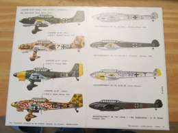 DEC514 Planche Couleur ESCI Années 70/80 :   39/45 LUFTWAFFE JU87 STUKA Et ME110 ZERSTÖRER   , Accompagnait Des Planches - Avions