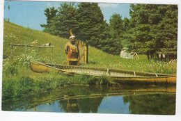 ROCKY POINT, Prince Edward Island, Canada, Firs, 200 Yr Old Birch Bark Canoe, MICMAC Indian Village, Old Chrome Postcard - Other & Unclassified