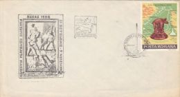 6364FM- BUZAU TOWN ANNIVERSARY, MAP, RELICS, SPECIAL COVER, 1976, ROMANIA - Covers & Documents