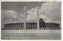 GERMANY Used Olympic Postcard With Olympic Soccer Stamp And Olympic Cancel Fahrbahres Postamt Q - Summer 1936: Berlin