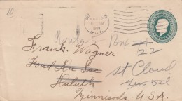Canada George V Postal Stationery, 2-cent Green King George V Profile, March 1928 Ontario To Minnesota Cover - Cartas & Documentos