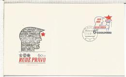 CHECOSLOVAQUIA ENTERO POSTAL 1980 RUDE PRAVO - Enveloppes