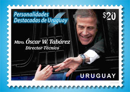 1637- URUGUAY-2018- FDC-Personalidades Destacadas Mtro. Óscar Tabárez TT: Deportes,Fútbol - Unused Stamps