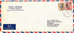 Turkey Air Mail Cover Sent To Denmark Istanbul 14-5-1973 - Corréo Aéreo